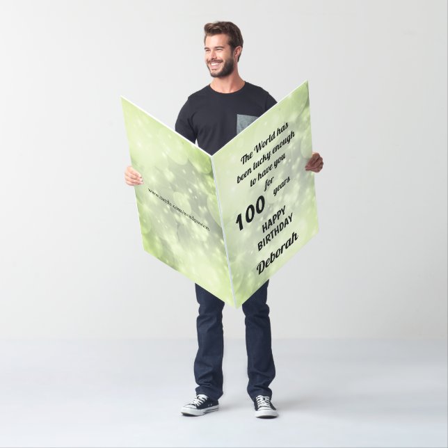 Luxury Giant Personalised Sparkly 100th  Card (In Situ)