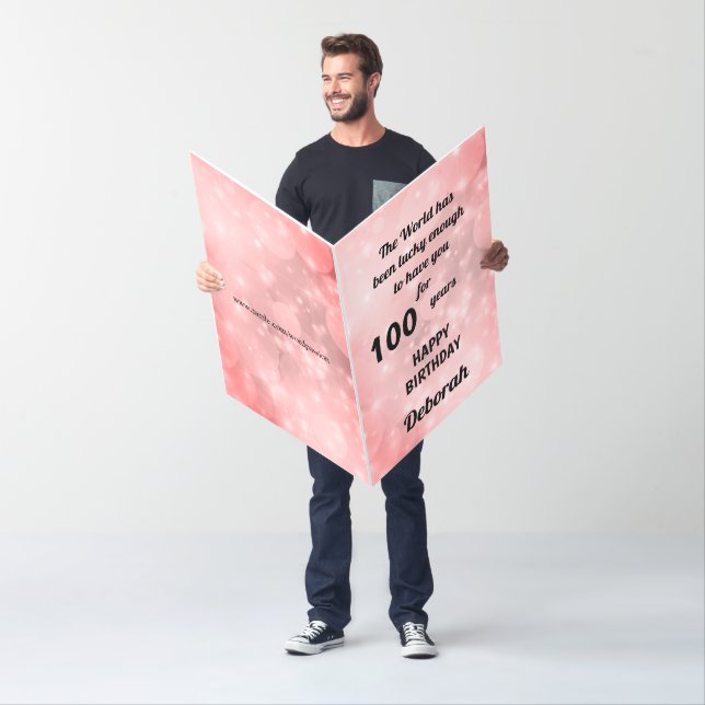 Luxury Giant Personalised Sparkly 100th  Card (In Situ)