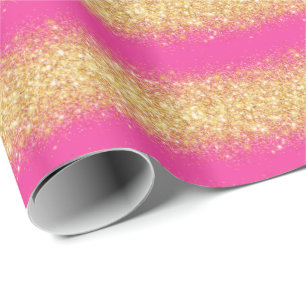 Luxury Gift Popular Pink Gold Glitter Wrapping Paper