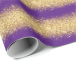 Luxury Gift Popular Purple Gold Glitter Wrapping Paper