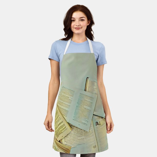 Luxury gifts for book lovers apron (Worn)