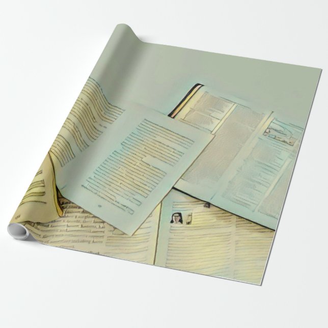 Luxury gifts for book lovers wrapping paper (Unrolled)