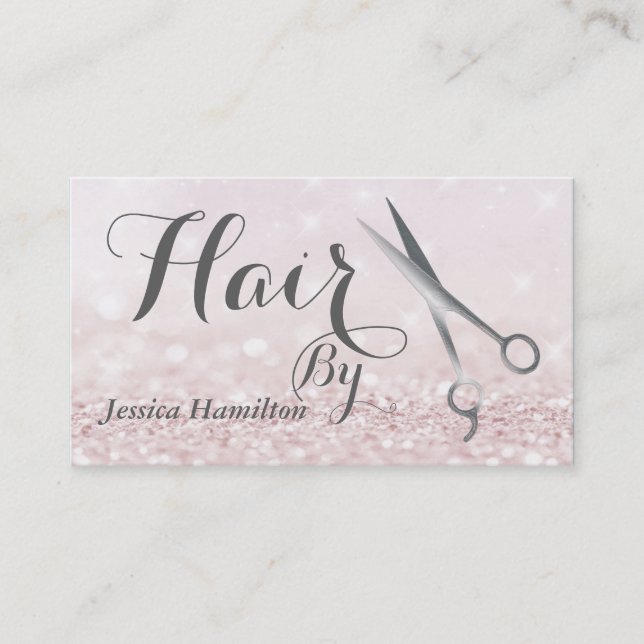 Luxury glam elegant faux glitter appointment card (Front)