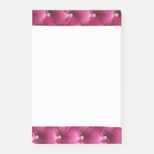 Luxury Glam Girly Pink Faux Velvet Post-it Notes