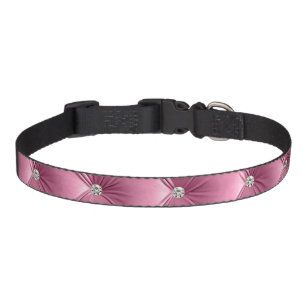 Luxury Glam Girly Soft Pink Faux Velvet Pet Collar