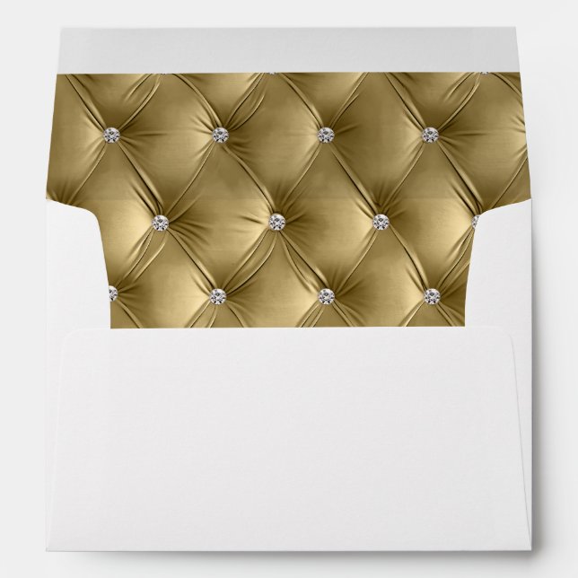 Luxury Glam Gold Faux Velvet Christmas Envelope (Back (Bottom))