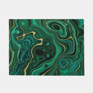 Luxury Glam Green Colorful Abstract Pattern Doormat