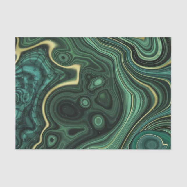 Luxury Glam Green Colorful Abstract Pattern Tissue Paper (Front)