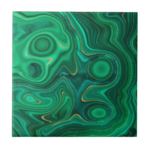 Luxury Glam Green Yellow Abstract Pattern Ceramic Tile