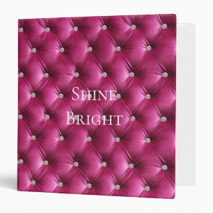 Luxury Glam Pink Faux Velvet  3 Ring Binder