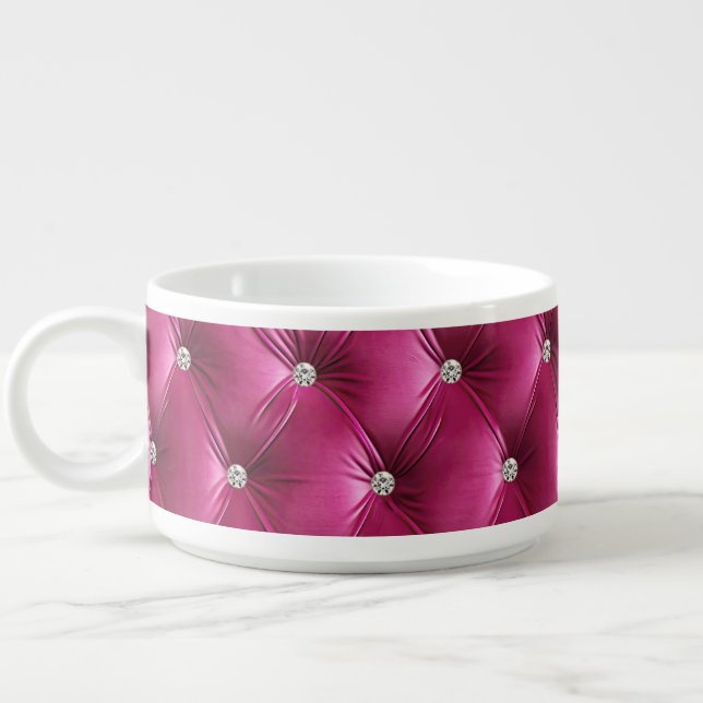 Luxury Glam Pink Faux Velvet Bowl (Right)