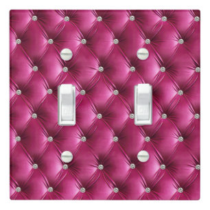 Luxury Glam Pink Faux Velvet Light Switch Cover