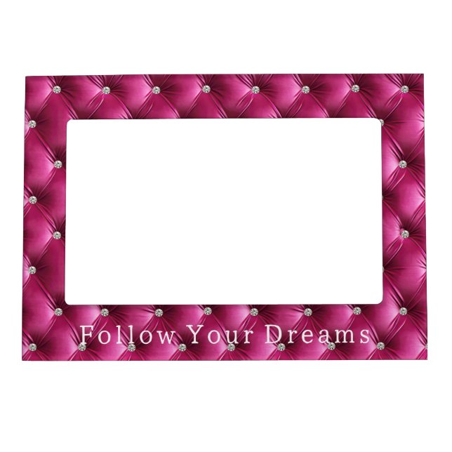 Luxury Glam Pink Faux Velvet Magnetic Frame (Front)