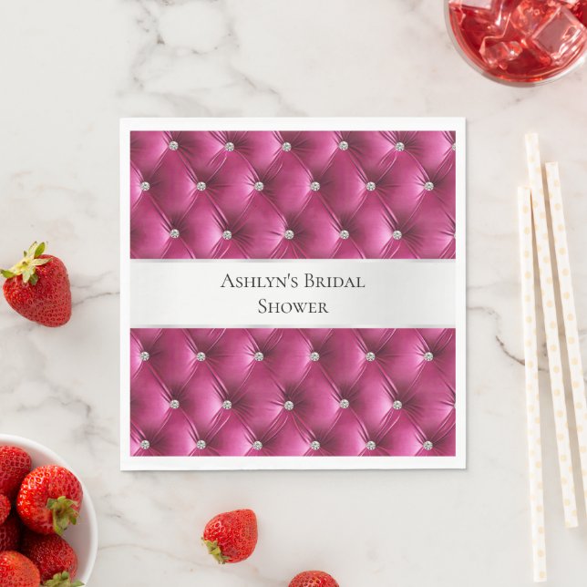 Luxury Glam Pink Faux Velvet Napkins (Insitu)