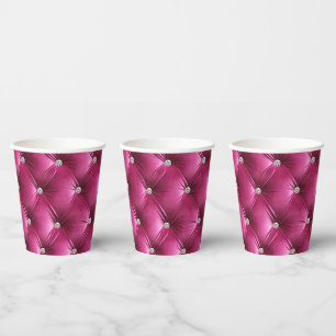 Luxury Glam Pink Faux Velvet Paper Cups