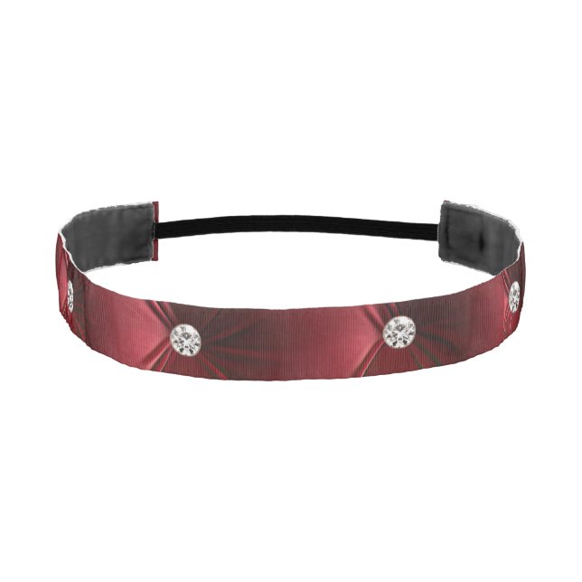 Luxury Glam Red Faux Velvet  Athletic Headband (Front)