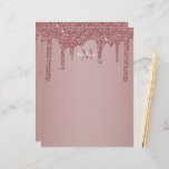 Luxury Glam Rose Gold Dripping Glitter Monogram Letterhead<br><div class="desc">Girly Rose Gold Sparkle Glitter Drips Monogram Letterhead Stationery with fashion faux blush pink/rose gold glitter drips on a chic background with your custom monogram and name. Great for anyone who loves the luxury glam lifestyle. Perfect for your luxury aesthetic! You're dripping in luxury - show it! Please contact us...</div>