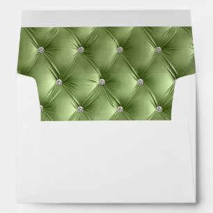 Luxury Glam Sage Green Faux Velvet Christmas Envelope