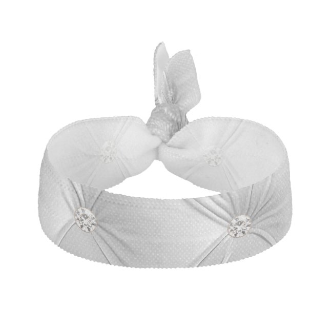 Luxury Glam Soft Grey Faux Velvet  Elastic Hair Tie (Front)