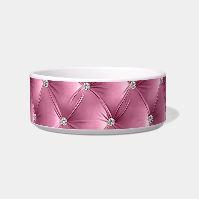 Luxury Glam Soft Pink Faux Velvet Christmas Bowl (Front)