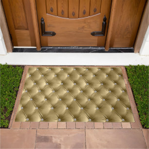 Luxury Glam Soft Warm Gold Faux Velvet Doormat