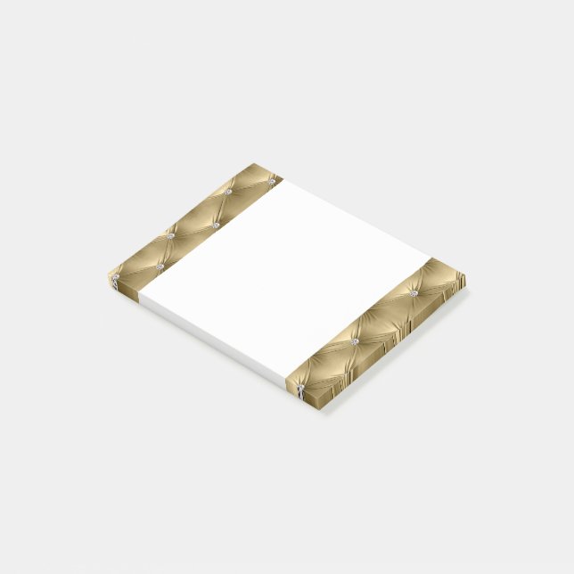 Luxury Glam Soft Warm Gold Faux Velvet  Post-it Notes (Angled)