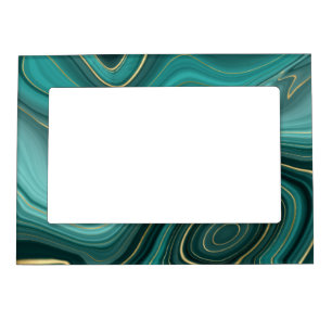 Luxury Glam Turquoise Abstract Pattern Magnetic Frame