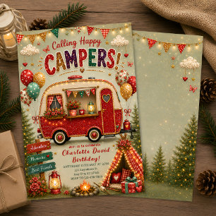 Luxury Glamping Birthday Invitation