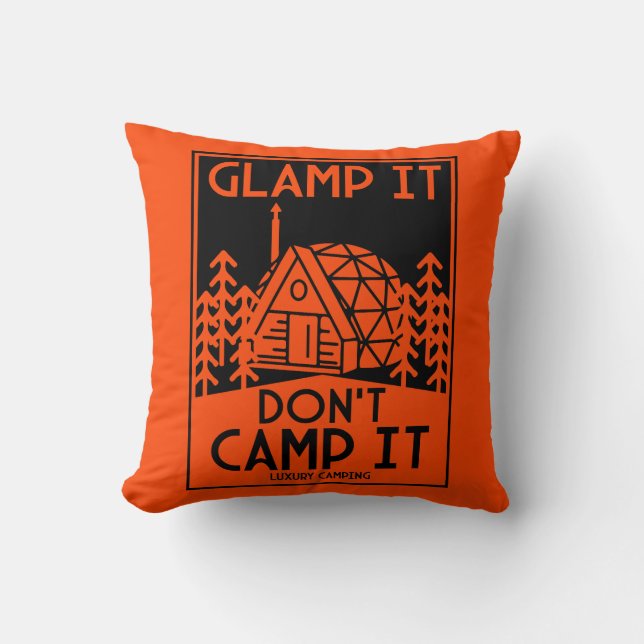 Luxury Glamping Throw Pillow (Front)