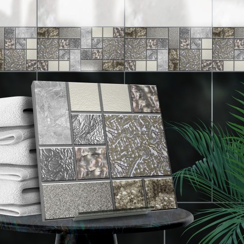 Luxury Glass Shell  Metal Geometric N4 Ceramic Tile