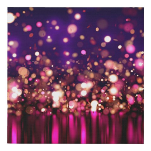 Luxury glitter background with glow faux canvas print