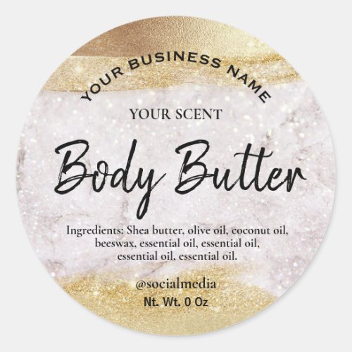 Luxury Glitter Body Butter Labels
