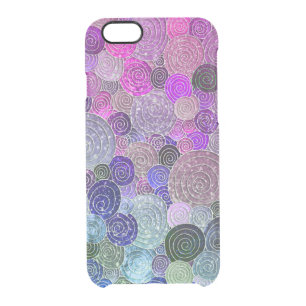 Luxury Glitter Dots and Circles - colorful purple Clear iPhone 6/6S Case