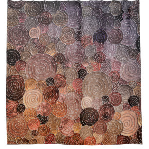 Luxury Glitter Dots and Circles - Warm Brown Shower Curtain