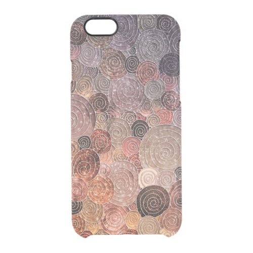 Luxury Glitter Dots and Circles _ Warm Brown Clear iPhone 66S Case