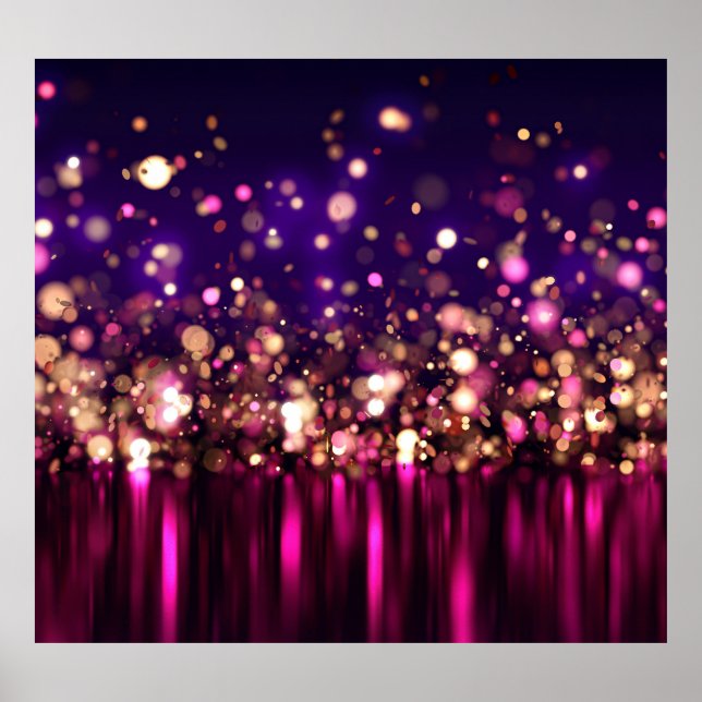 Luxury Glitter Glow 3D Background. Poster (Front)