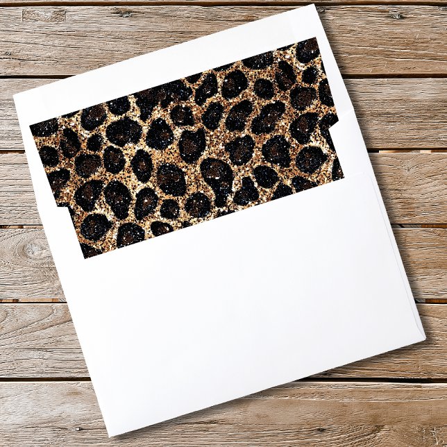 Luxury Glitter Gold Brown Black Leopard Pattern Envelope Liner (Creator Uploaded)