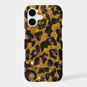 Luxury Glitter Gold Brown Black Leopard Pattern iPhone 17 Case