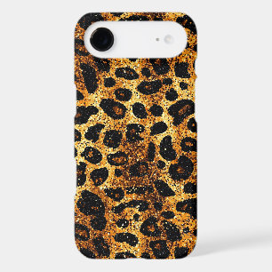 Luxury Glitter Gold Brown Rust Leopard Pattern iPhone 17 Air Case
