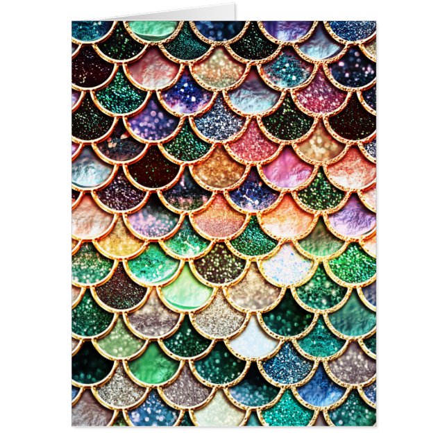 Luxury Glitter Mermaid Scales - Multicolor Card (Front)
