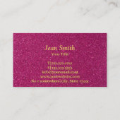Luxury Glitter Pink Gold Monogram Business Card (Back)