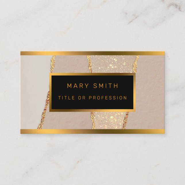 Luxury Glitter Rose Gold Business Card (Front)