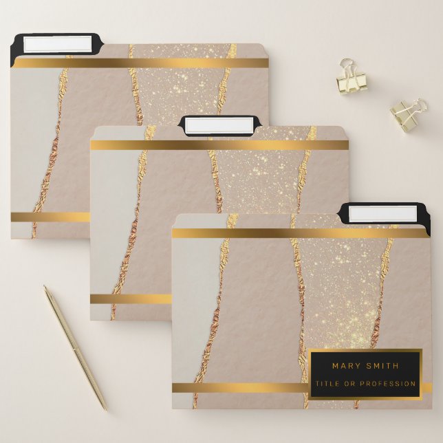 Luxury Glitter Rose Gold File Folder (Set)