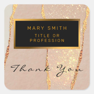 Luxury Glitter Rose Gold Square Sticker