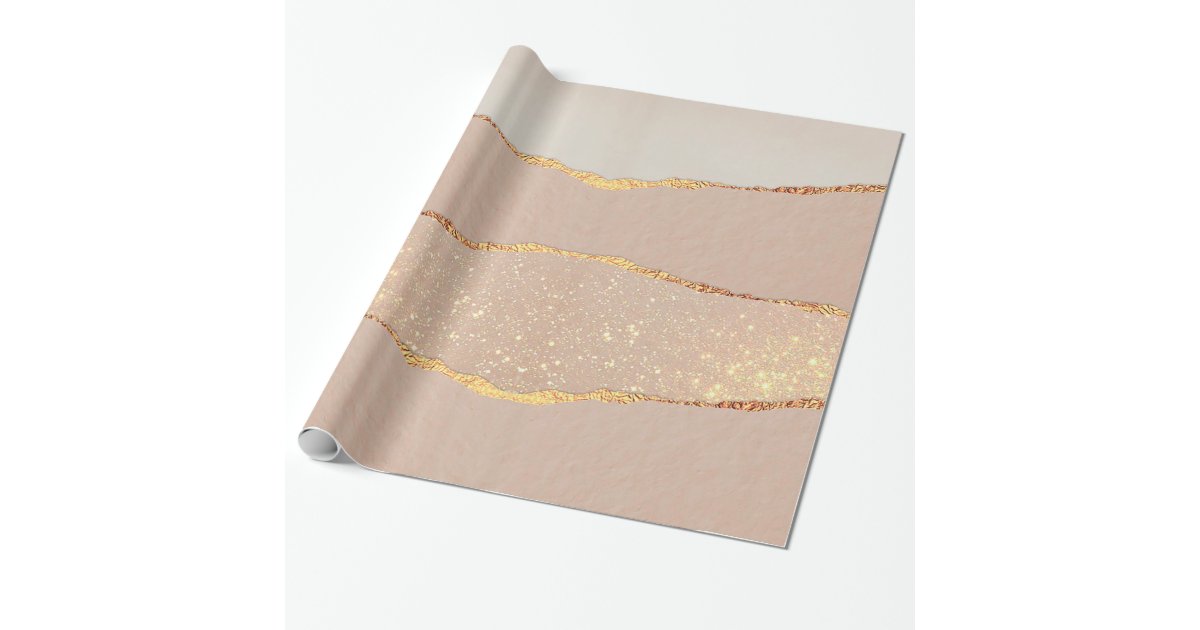 Luxury Glitter Rose Gold Wrapping Paper | Zazzle
