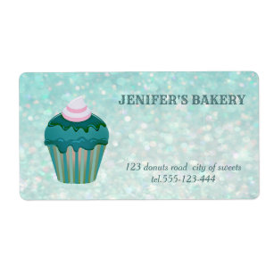 Luxury glittery homemade cupcakes and sweets label