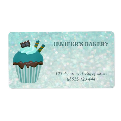 Luxury glittery homemade cupcakes and sweets label