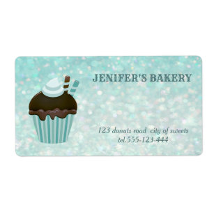 Luxury glittery homemade cupcakes and sweets label