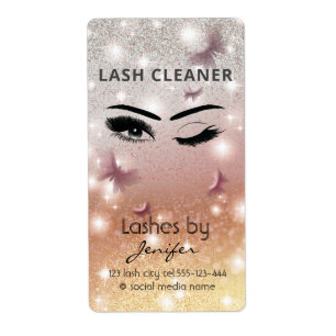 Luxury glittery wink lash extension lash cleaner l label