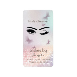 Luxury glittery wink lash extension lash cleaner label